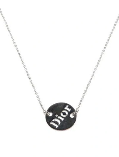 Pre-owned Dior Vintage Cut Out Coin Pendant Necklace, 17" In Multi