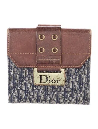 Pre-owned Dior Vintage Issimo Compact Compact Wallet In Blue