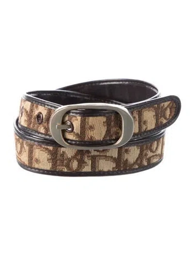 Pre-owned Dior Vintage Issimo Pattern Waist Belt In Brown