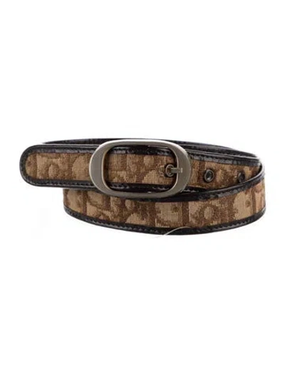 Pre-owned Dior Vintage Issimo Pattern Waist Belt In Brown