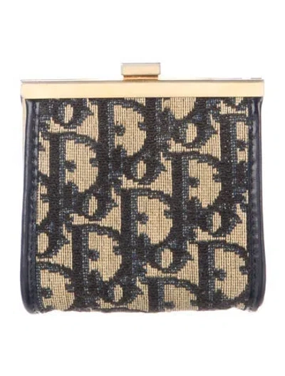 Pre-owned Dior Vintage Issimo Pattern Wallet In Blue