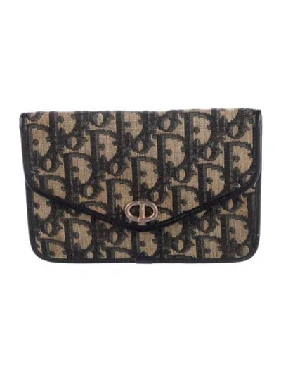 Pre-owned Dior Vintage Issimo Pattern Wallet In Blue