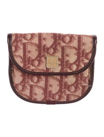 Pre-owned Dior Vintage Issimo Pattern Wallet In Burgundy