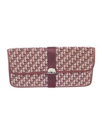 Pre-owned Dior Vintage Issimo Pattern Wallet In Burgundy