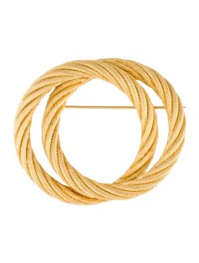 Pre-owned Dior Vintage Double Circle Pin Brooch In Multi