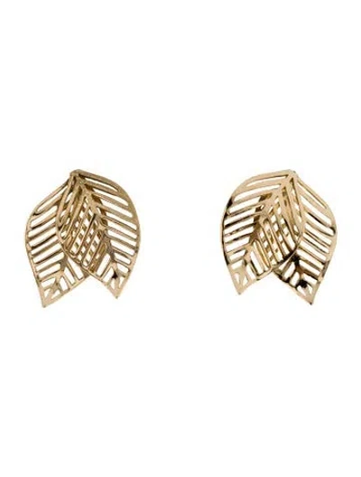 Pre-owned Dior Vintage Double Leaf Clip-on Earrings In Multi