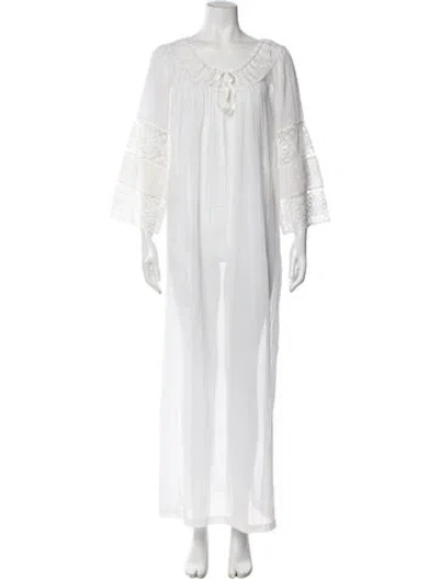 Pre-owned Dior Vintage Embroidered Accent Nightgown In White