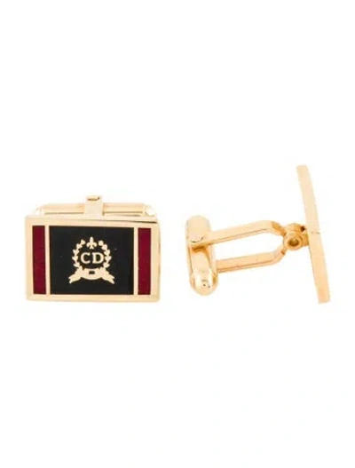 Pre-owned Dior Vintage Enamel Cd Cufflinks In Multi
