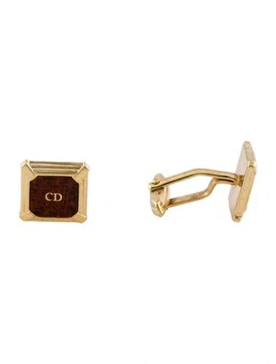 Pre-owned Dior Vintage Enamel Cd Cufflinks In Multi