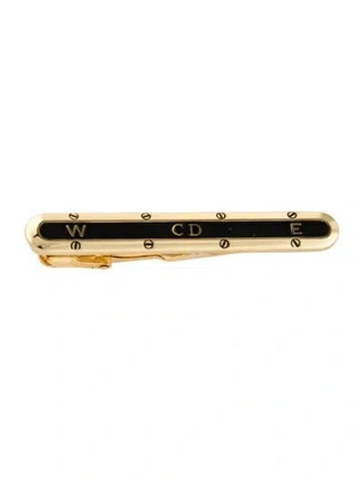 Pre-owned Dior Vintage Enamel Cd Tie Clip In Black