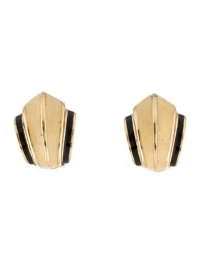 Pre-owned Dior Vintage Enamel Clip-on Earrings