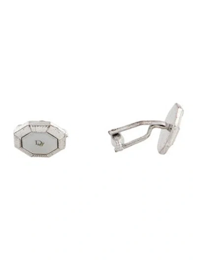 Pre-owned Dior Vintage Enamel Logo Cufflinks In Multicolor