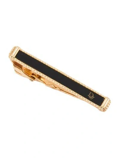 Pre-owned Dior Vintage Enamel Tie Pin In Black