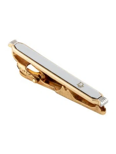 Pre-owned Dior Vintage Enamel Two Tone Tie Clip In Multicolor