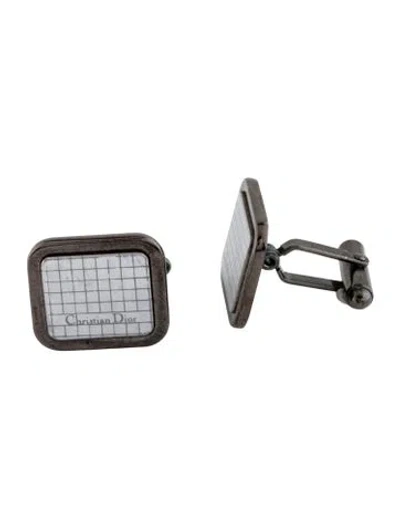 Pre-owned Dior Vintage Enamel Two-tone Cufflinks In Multicolor
