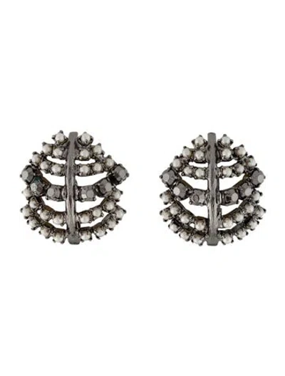 Pre-owned Dior Vintage Faux Pearl Clip-on Earrings In Multi