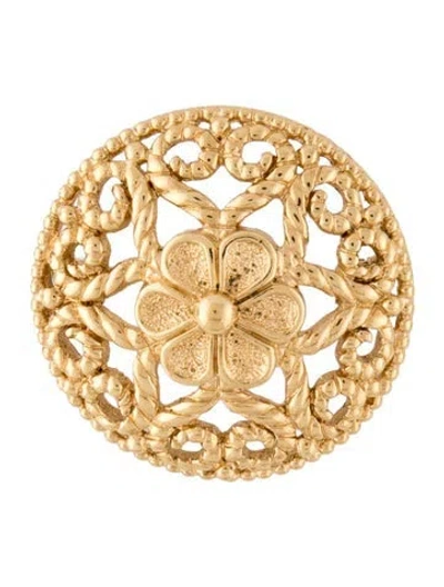 Pre-owned Dior Vintage Floral Dome Pin Brooch In Multicolor
