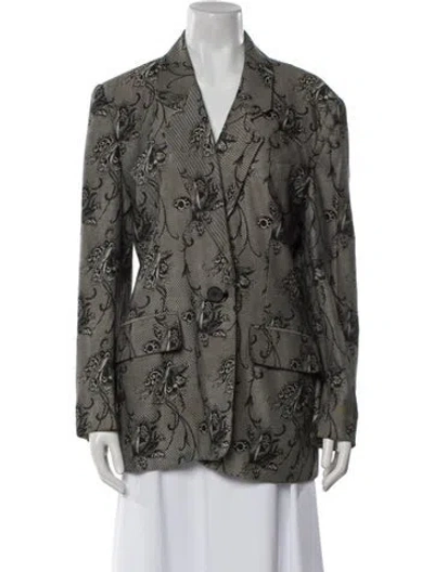 Pre-owned Dior Vintage Floral Print Blazer In Neutral