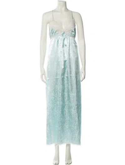 Pre-owned Dior Vintage Floral Print Nightgown In Blue