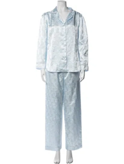 Pre-owned Dior Vintage Floral Print Pajamas In Blue