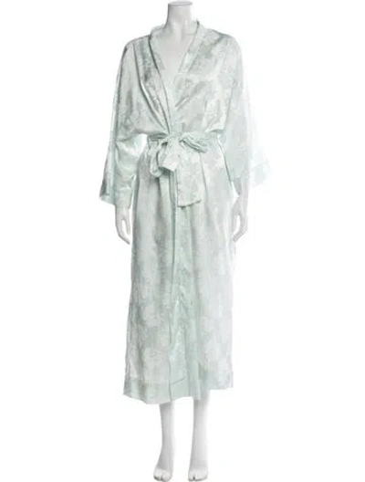 Pre-owned Dior Vintage Floral Print Robe In Blue