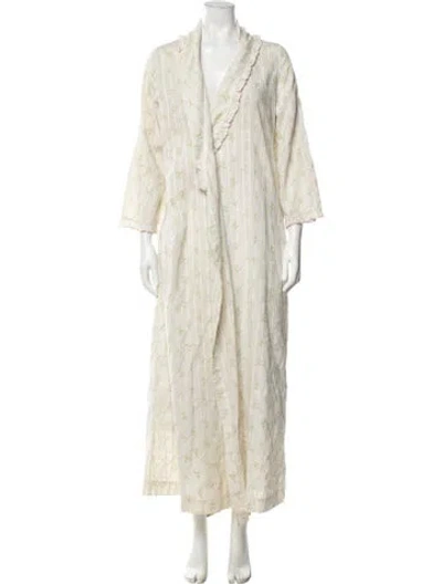 Pre-owned Dior Vintage Floral Print Robe In Neutrals