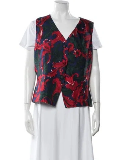 Pre-owned Dior Vintage Floral Print Vest In Blue
