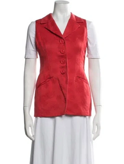 Pre-owned Dior Vintage Floral Print Vest In Red