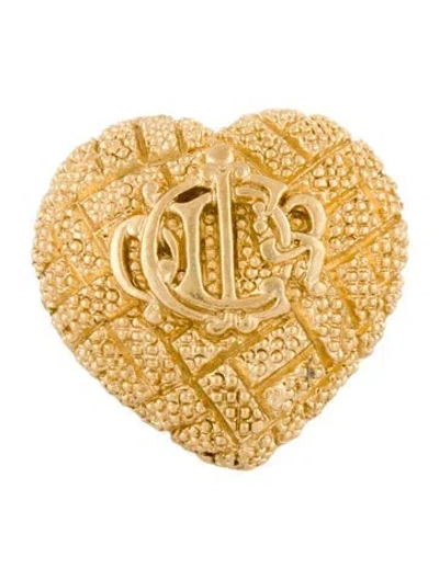 Pre-owned Dior Vintage Heart Brooch Pin In Multi