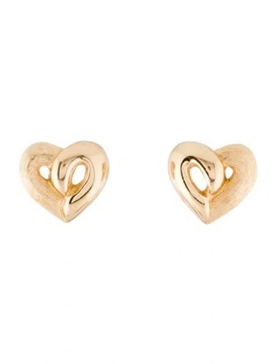 Pre-owned Dior Vintage Heart Clip-on Earrings In Multi