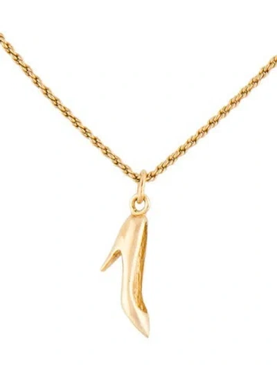 Pre-owned Dior Vintage High Heel Pendant Necklace, 17.75" In Multi