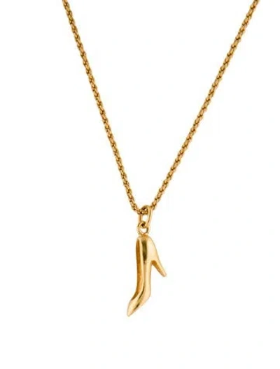Pre-owned Dior Vintage High Heel Pendant Necklace, 18" In Multi