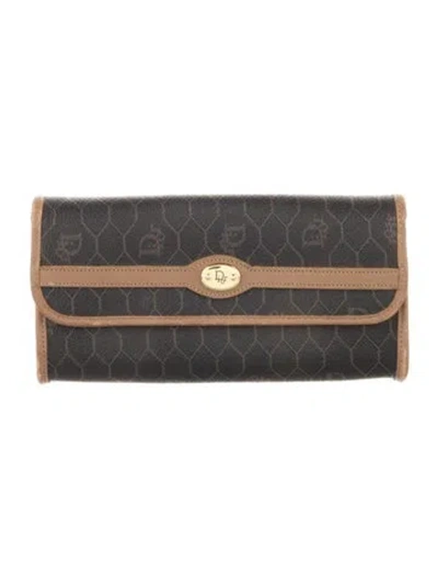 Pre-owned Dior Vintage Honeycomb Wallet Coin Pouch In Multi