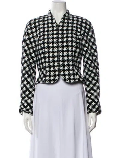 Pre-owned Dior Vintage Houndstooth Print Jacket In White
