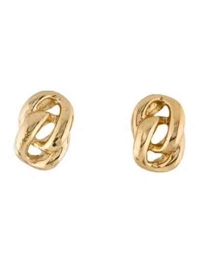 Pre-owned Dior Vintage Interlocking Clip-on Earrings In Multi