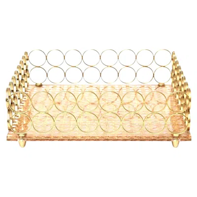 Pre-owned Dior Vintage Italian Brass And Caned Square Tray, Barware, Style Of Christian  In Sand