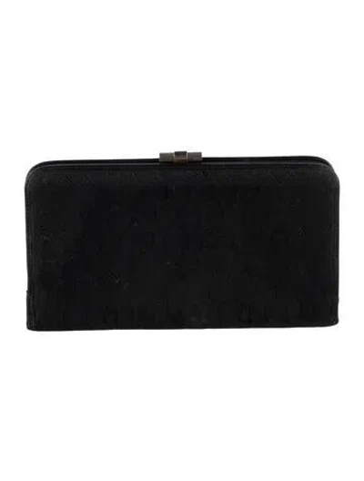 Pre-owned Dior Vintage Jacquard French Purse In Black