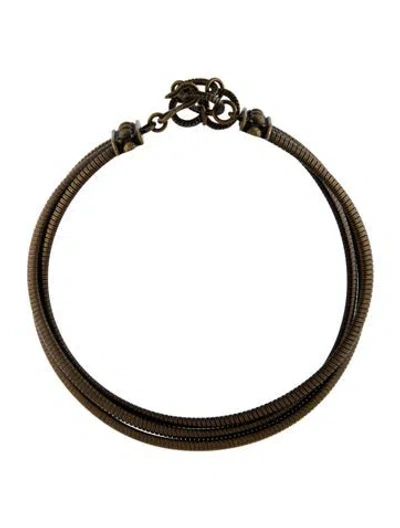 Pre-owned Dior Vintage John Galliano Masai Choker Necklace, 15.5" In Multi