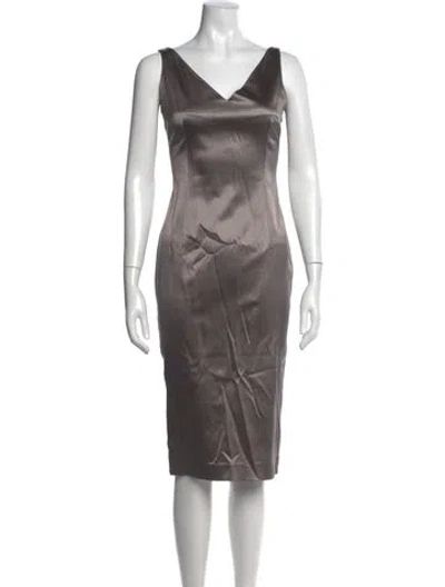 Pre-owned Dior Vintage Knee-length Dress In Gray