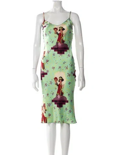 Pre-owned Dior Vintage Knee-length Dress In Green
