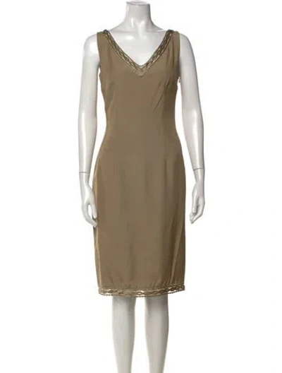 Pre-owned Dior Vintage Knee-length Dress In Neutrals