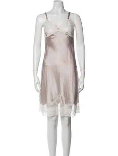 Pre-owned Dior Vintage Lace Pattern Nightgown In Neutrals