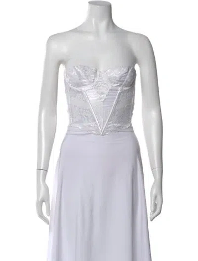 Pre-owned Dior Vintage Lace Pattern Top In Blue