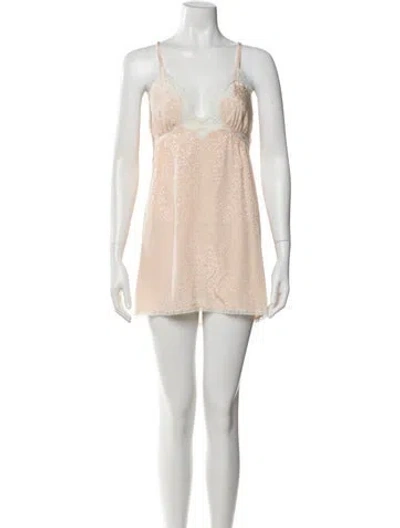 Pre-owned Dior Vintage Lace Trim Embellishment Nightgown In Pink