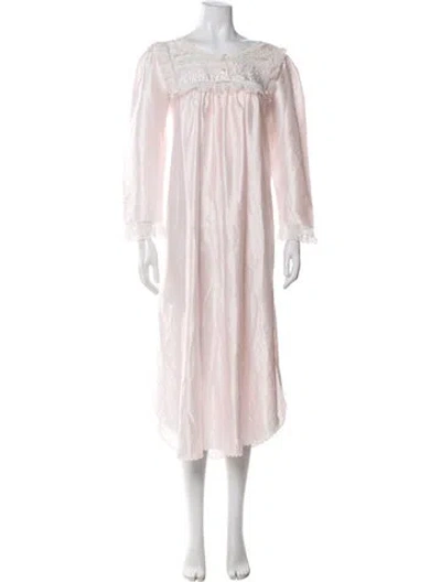 Pre-owned Dior Vintage Lace Trim Embellishment Nightgown In Pink