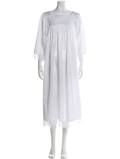 Pre-owned Dior Vintage Lace Trim Embellishment Nightgown In White