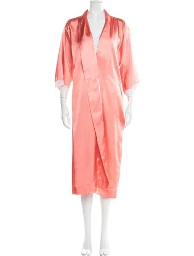 Pre-owned Dior Vintage Lace Trim Embellishment Robe In Pink