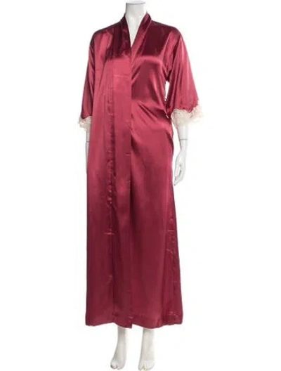 Pre-owned Dior Vintage Lace Trim Embellishment Robe In Pink
