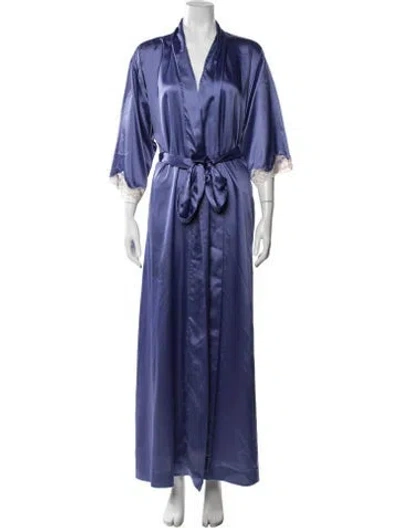 Pre-owned Dior Vintage Lace Trim Embellishment Robe In Purple
