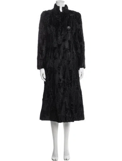 Pre-owned Dior Vintage Lamb Fur Fur Coat In Black